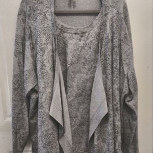 Silver "metallic" print 2-piece Top